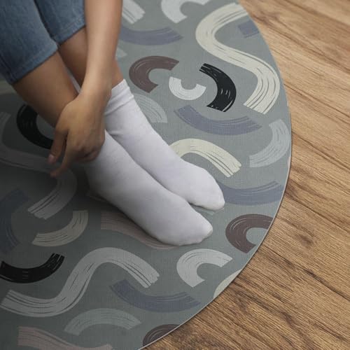 Tapis de sol rond résistant à la rayure de sol en PVC imprimé - 5