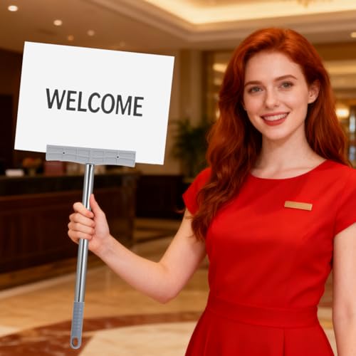 CLISPEED Edelstahl Schilderhalterstange FüR Handgehaltene Willkommensschilder Und Sportveranstaltungen Robuste Stange FüR Demonstrationen Parade Und Kundgebungen