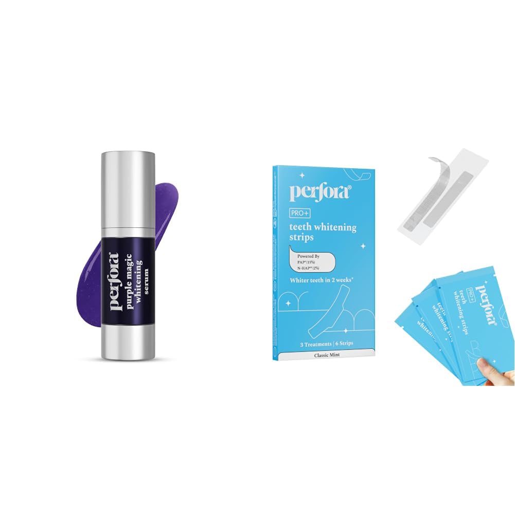 Perfora Purple Teeth Whitening Toothpaste Serum | Color Corrector Purple Toothpaste | Tooth Stain Removal | Enamel Safe & Effective Teeth Whitener | Apple Peach Flavor - 30 Millilitre-image-20