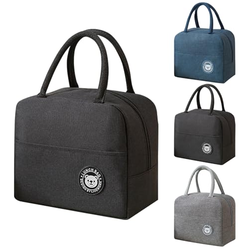 BRYN 4,5 l Bolsa térmica para almuerzo, bolsa nevera pequeña para el almuerzo, oficina, bolso nevera pequeña para trabajo, escuela, viaje, camping, picnic, playa (negro)
