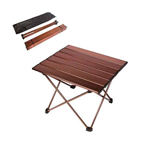 SMSOM Mesa de Camping portátil, pequeña Mesa Plegable ultraligente con Mesa de Aluminio y Bolsa de Transporte, fácil de Llevar, Aire Libre, Picnic, Barbacoa, Cocina, Playa