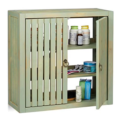 Relaxdays Vintage Bamboo Wall Cabinet Cover