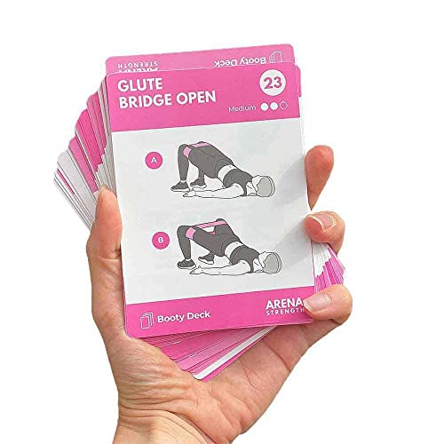 Arena Strength Booty Fitness Workout Cards- Instructional Fitness Deck for Booty Band Workouts, Beginner Fitness Guide for Resistance Band Training Exercises at Home. Includes Workout Routines.