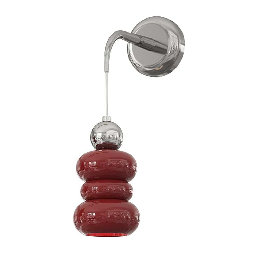 Générique Nowoczesna lampa ścienna do wnętrz stolik nocny kremowa lampa ścienna z regulowanym drutem wiszącym 20 cm metalowe oprawy wewnętrzne do sypialni salon korytarz (wysokość : 26 cm)