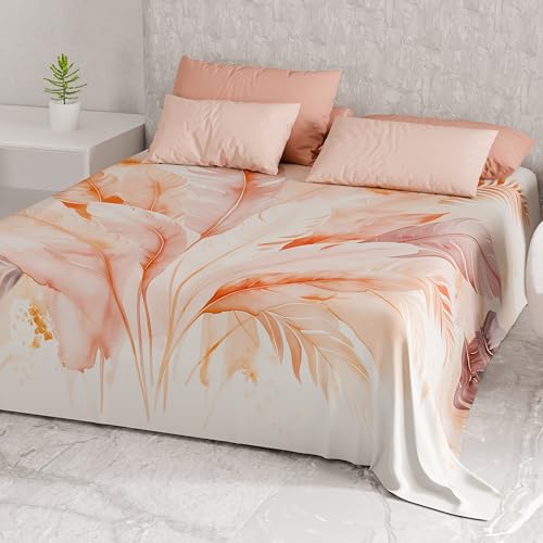 PETTI Artigiani Italiani - Telo Arredo Copridivano Copritutto in Microfibra 500x270 cm, Fantasia Palma Cipria | Multiuso per Divani, Copriletto e Copritavolo | Telo Protettivo Lavabile - Immagine 3
