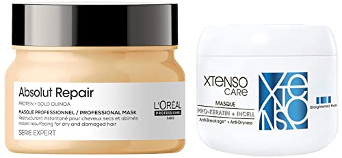 Image of L'Oreal Professionnel Absolut Repair Hair Mask with Protein & Gold Quinoa for Dry and Damaged Hair, Serie Expert, 250gm