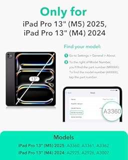 ESR 2 Pack Armorite Screen Protectors for iPad Pro 13 Inch (M5/M4) 2025/2024 Paper-Feel, Write and Draw Like on Paper, 9H Tempered Glass Film with Ultra Fit Tray, Anti-Glare