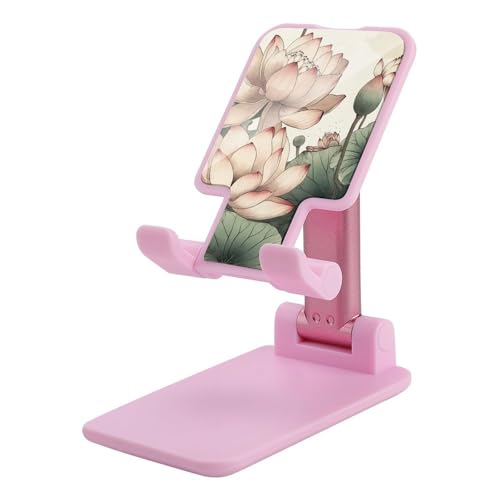 Support de téléphone pliable avec motif fleurs aquatiques et base antidérapante