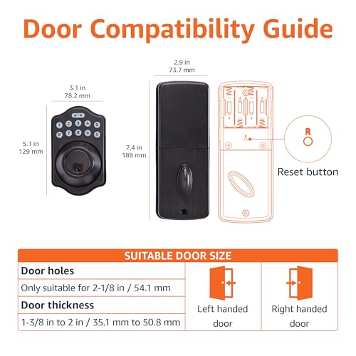 Image of Amazon Basics Electronic Keypad Deadbolt Door Lock with Touch-Control Keyless Entry, Keyed Entry Option, Traditional, Oil Bronze, 1-Pack