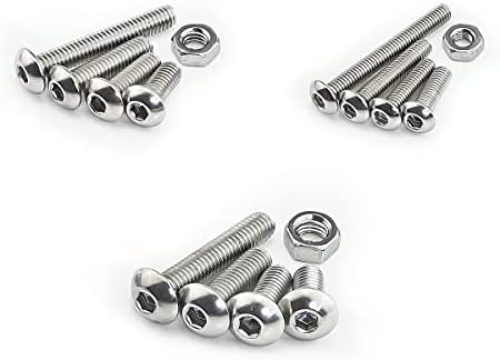 TAIANJI 440 Pcs Stainless Steel Nuts and Bolts Set with Allen Key Screws and Nuts Set M3 M4 M5 Bolts and Nuts Set Small Hex Key Bolts and Nuts Assortment Kit with Box, 12 Sizes