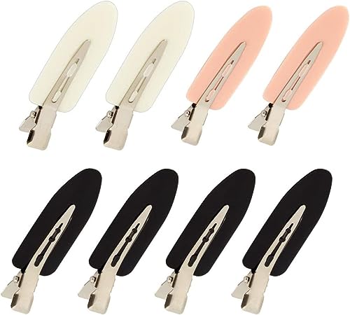 8 PCS No Bend Hair Clips Curl Pin Clips No Crease Hair Clips Mixed Color for Womens Girls Makeup Hairstyle Bangs Waves Makeup(8 PCS)