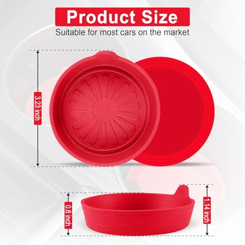 Portavasos para Carro SINGARO 4 Unidades Silicona Rojo miniatura 2