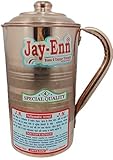Yusra Gifts Indian Ayurveda Copper Water Jug Pitcher -Jay - ENN Pure Copper Pitcher Jug for Storing Drinking Water