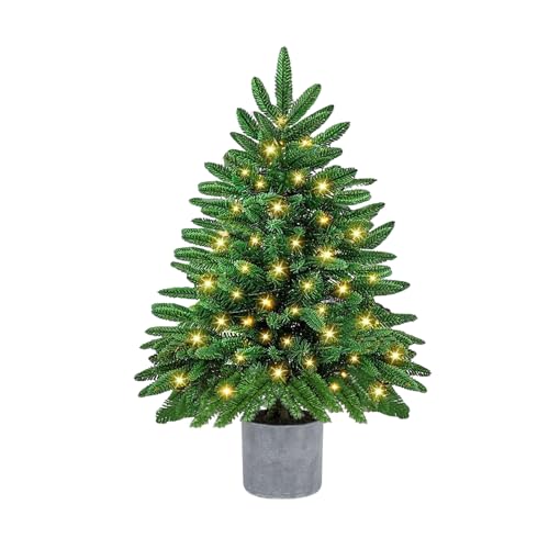 Kleiner Weihnachtsbaum 60 cm, 100 % PVC Spritzguss Mini Künstlicher...