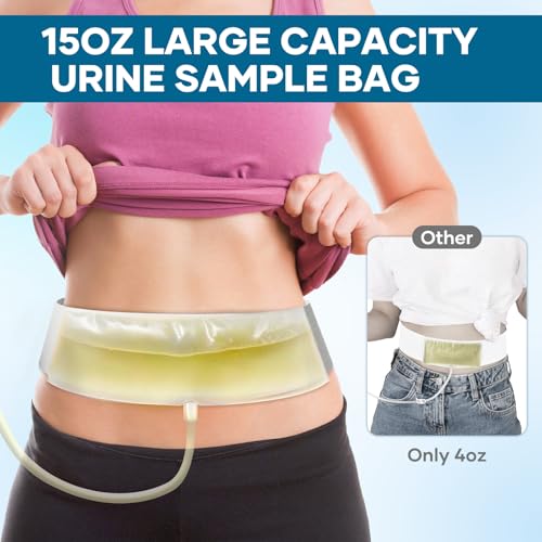 HAATEST Urine Test Complete Kit: 43.3” Concealed Urine Belt with 15oz Large Capacity Urine Sample Bag & 10pcs Temperature Strips & Funnel & Water Stop Buckle - Portable Urine Holder Clear Kit - Image 2