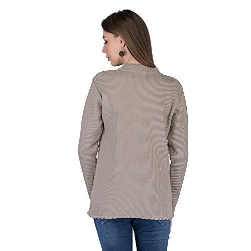 Image of Lady Willington Women Woolen V-Neck Self Design Cardigan Heavy Daffodil Fabric Cardigan Winter Wear Pure Wool Cardigans for Women Sweaters Long Cotty Fully Warm Cardigan Free Sizes