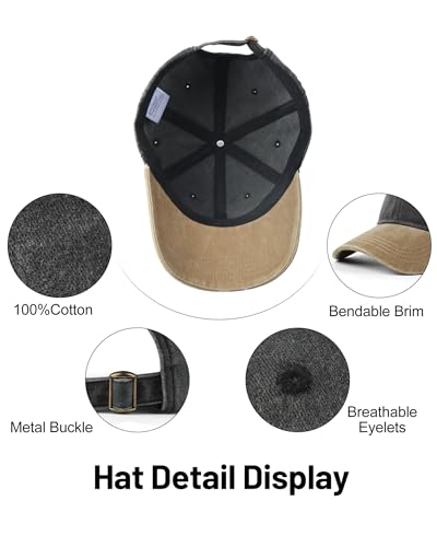 Image of XXL Baseball Cap For Big Heads, Soft Crown Washed Dad Hat, Oversized Denim Cap For Men Women Golf, Travel, Daily Wear