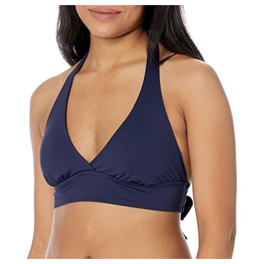 Anne Cole womens Halter Swim Bikini Top, Navy, Medium US