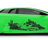 Autoaufkleber Koblenz XXL Skyline Sity Car Sticker Auto Aufkleber Stadt 1M514, Farbe:Schwarz glanz;Skyline Länge:180cm
