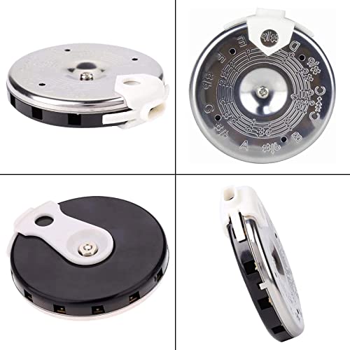 MEELYHOME 13 Tones Pitch Pipe Tuner C-C Note Selector Electric Guitar Tuner C-C Music Notes Instrument Tuning Device Easy to Use, Diameter 6.5cm, As Show
