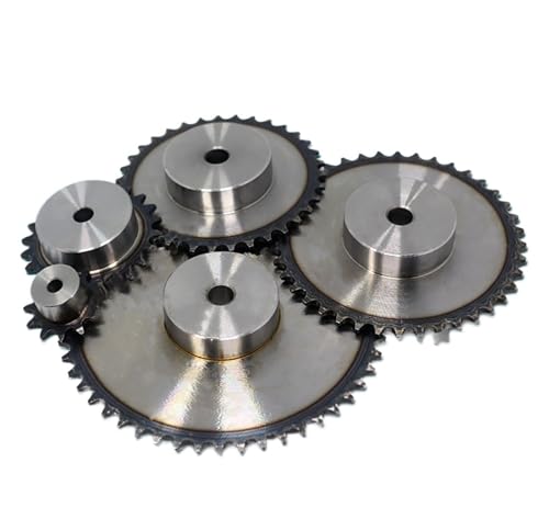 Bevel Gear Pinion Hardware Mechanical 1Pcs Process Hole 40-80 Tooth 25H 04C Precision 2 Points Sprocket Chain Gear 45# Steel Industrial Transmission Sprocket Wheel(50 Teeth(Bore 10mm)