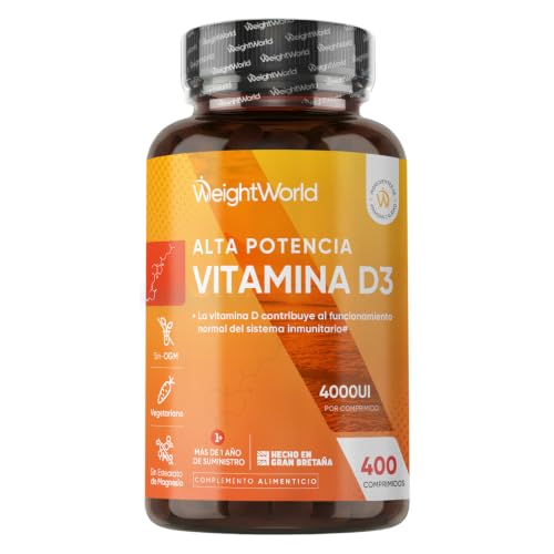 Vitamina D3 4000UI, 400 Comprimidos, +1 año de Suministro