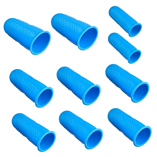 KOMBIUDA 10pcs Finger Cots Non-Slip Finger Cover Finger Sleeve Covesr Finger Cover Caps Thumb Protector Sleeve Needlework Insulation Finger Protector Grain Finger Cover Tip Heat