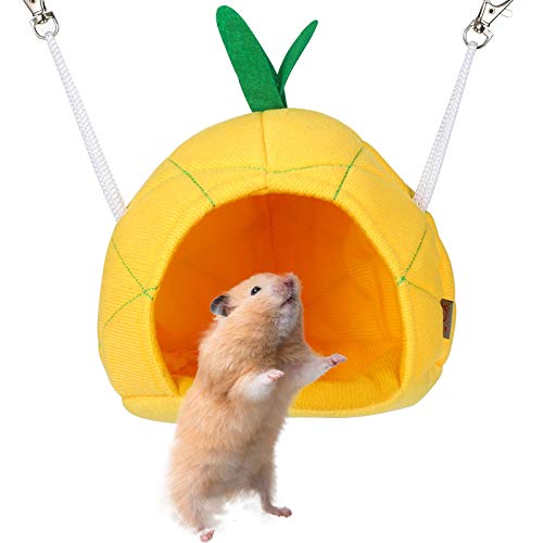 Jetec Pineapple Hammock Soft Hamster House Bed Small Animals Hamster Hanging House Cage Nest Sugar Glider Cage Accessories For Guinea Pig Rat Chinchilla Small Pets Sleeping Playing #TOP5