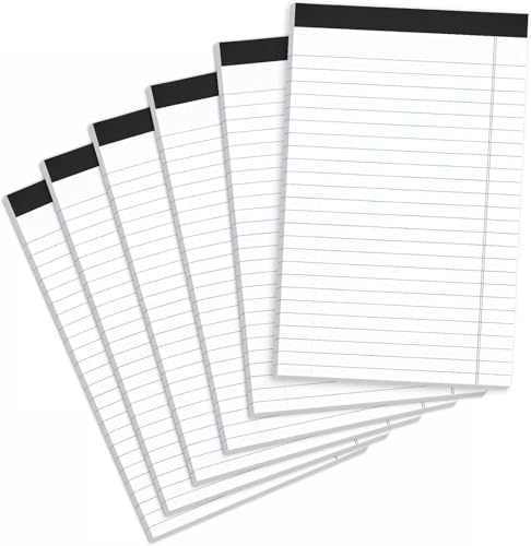 for 6Pcs Legal Pads 5X8 College Ruled, 30 Perforated, Double-Sided Sheets, Perfect f