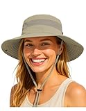 PONCEAU Women Sun hat - Summer Hat Wide Brim UV Protection Breathable Women Men Boonie Unisex hat for Fishing Safari Hiking Beach Gardening Outdoor Activities