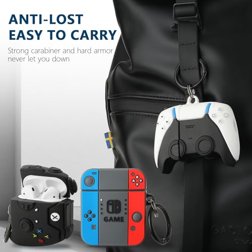 Image of [3Pack] Gedicht for Airpods 2nd Generation Case, Funny 3D Cartoon Game Controller Console Design Silicone Soft Cases for Airpods Case 2nd /1st Gen, with Keychain Kids Women Men for Airpods Case