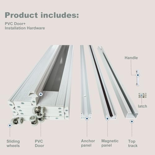 32X80in Accordion Door Interior,PVC Folding Doors for Closet Includes Installation Hardware and Latch, White - Thumbnail 3