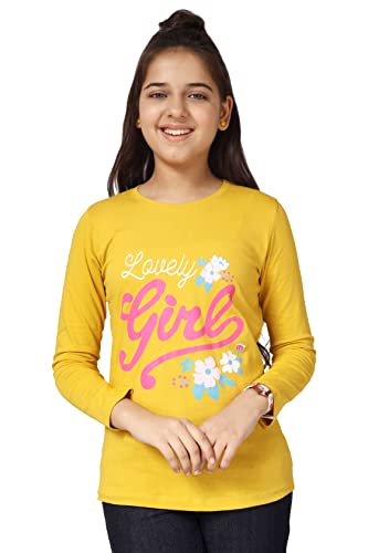Image of KYDA KIDS 100% Cotton Girls Full Sleeve Printed T-Shirt,Regular fit Round Neck Tops (Pack of 3)