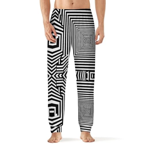 Infinite Maze Spinning Hypnotic Geometric Men's Pajama Bottoms Sleep Lounge Soft Comfy Pants Sleepwear