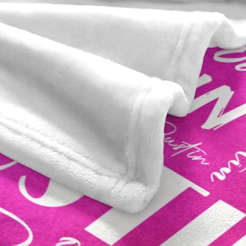 Name Blanket Personalized Name Blanket Customized Blanket with Name Text for Adult Kid Birthday Christmas Mothers Fathers Valentines Day Gift