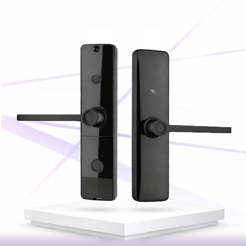 Image of Shield Core Smart Door Lock for Wooden Doors | 6-Way Unlock: Fingerprint, Passcode, WiFi App, OTP, RFID Card & Key | Dual Bolt Protection | Auto-Lock & Decoy PIN | 1 Year Battery Life (Black)