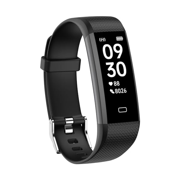 Fitness Tracker Watch with Heart Rate Monitor, Step Counter Activity Tracker with Pedometer & Sleep Monitor, Calories, Step Tracking for Women Men Compatible with Android iOS