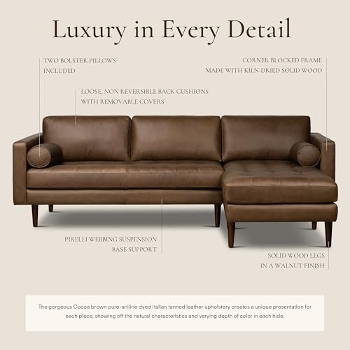 Image of Poly & BARK Napa Right-Facing Sectional Sofa in Cocoa Brown