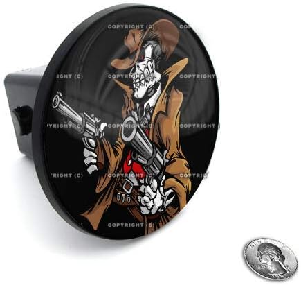 2" Tow Hitch Receiver Plug Cover Insert for SUV's & Trucks - Skull Cowboy Style-9856-6730