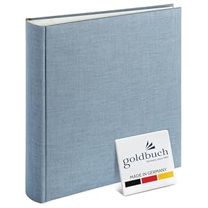 goldbuch 31607 Fotoalbum Summertime Trend 2, Fotobuch mit 100 weißen Seiten mit Pergamin Trennblätter, Foto Album mit Leinen Einband, bis zu 600 Bilder, Hochwertiges Papier, Blau / Grau, 30 x 31 cm