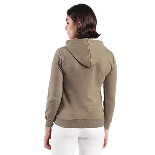 Image of PINACOLADA Women's Cotton Solid Printed Sweatshirt with Hoodie, Regular Fit for Casual Wear Full Sleeve Sweatshirt Crafted with Comfort Fit and High-Performance for Everyday Wear