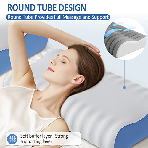 Cervical Neck Pillows For Pain Relief Sleeping,Memory Foam Pillows With Cooling Silky Pillowcase,Neck Support Pillow For Neck And Shoulder Pain,Ergonomic Bed Pillow For Side Back Stomach Sleeper #TOP2