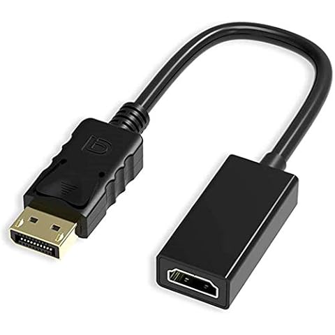 SUMPIGGER Displayport to HDMI Adapter, 4K Gold-Plated Displayport (DP) Male to HDMI Female Converter with Audio Support 4K 1080P for Lenovo, Dell, HP, Asus and other brand (Black) Cover