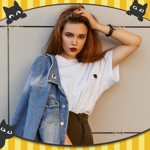 Image of Giegxin 40 Pcs Cat Enamel Pins for Backpacks Cute Black Cat Brooches Gothic Lapel Pins for Clothes Bags Accessories Classroom