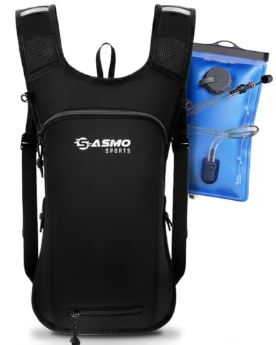 SASMO® Fahrradrucksack klein 6L mit Trinkblase (Schwarz) -...