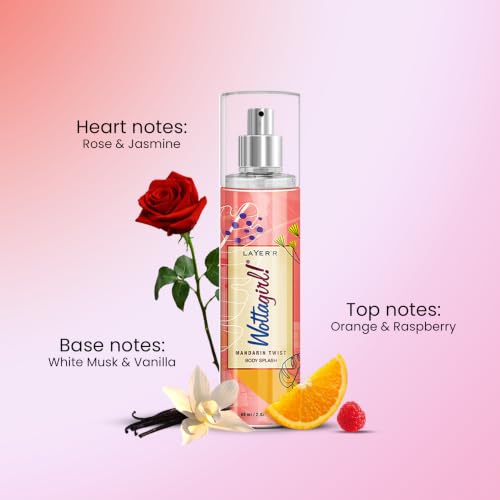 Image of Layer'r Wottagirl Amber Kiss & Mandarin Twist Body Splash, 60ml x 2