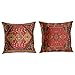 Vintage poszewki na poduszki kwadratowa poszewka na poduszkę czerwone plemienne poszewki na poduszki vintage wzór poszewka na poduszkę kolorowe ochraniacze na poduszkę boho dekoracja 2 szt