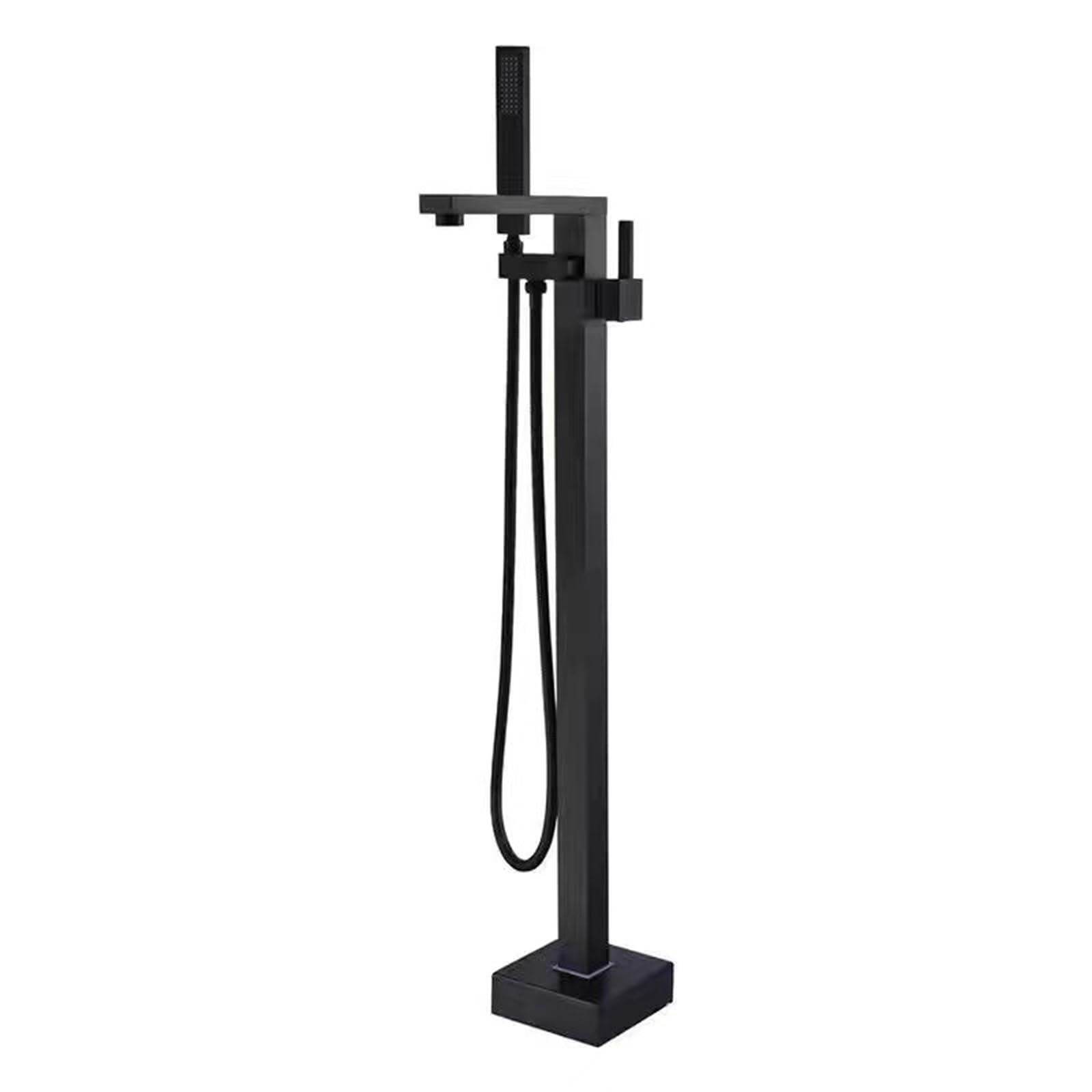Robinet de bain îlot noir mat et sa douchette rotative pour optimiser votre confort