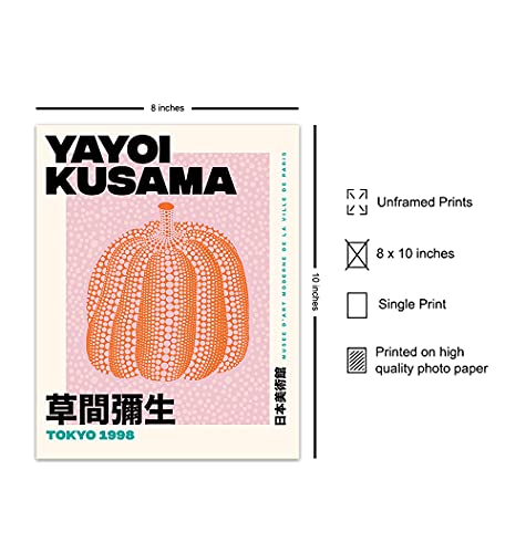 Yayoi Kusama Wall Art & Decor - Gallery Wall Art - Modern Wall Art - Contemporary Wall Art - Museum Poster - Pumpkin Picture Print - Living Room, Bedroom - Women, Men, Housewarming Gift -8X10 Unframed #TOP1
