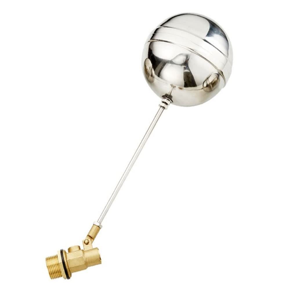 1pcs Brass Float Valve for Water Tank, Adjustable Liquid Level Control Valve, 1/2inch & 3/4inch, Suitable for Boilers, and Water Towers(DN25)